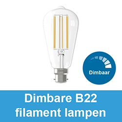 Dimbare B22 filament lampen
