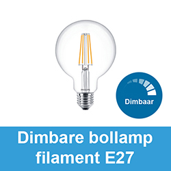 Dimbare bollamp lamp filament WarmGlow E27