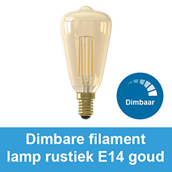 Dimbare filament lamp rustiek E14 goud