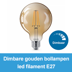 Dimbare gouden bollampen led filament E27