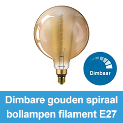 Dimbare gouden spiraal bollampen filament E27