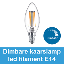 Dimbare kaarslamp led filament E14