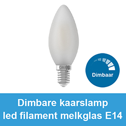 Dimbare kaarslamp led filament melkglas E14