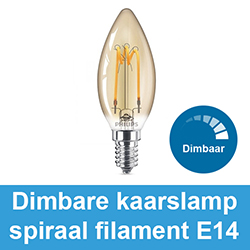 Dimbare kaarslamp spiraal filament E14