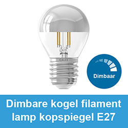 Dimbare kogel filament lamp kopspiegel E27