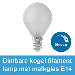 Dimbare kogellamp led filament melkglas E14