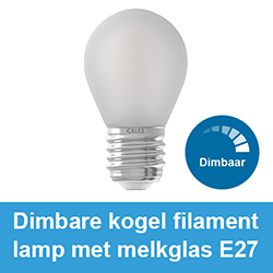 Dimbare kogel filament lamp met melkglas E27