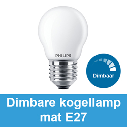 Dimbare kogellamp mat E27