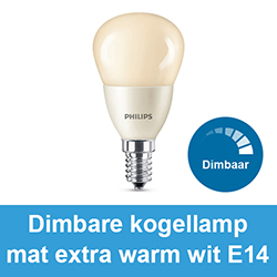 Dimbare kogellamp mat extra warm wit E14