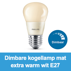 Dimbare kogellamp mat extra warm wit E27
