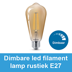 Dimbare led filament lamp rustiek E27