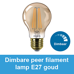 Dimbare peer filament lamp E27 goud