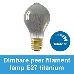Dimbare peer filament lamp E27 titanium
