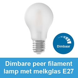 Dimbare peer filament lamp met melkglas E27