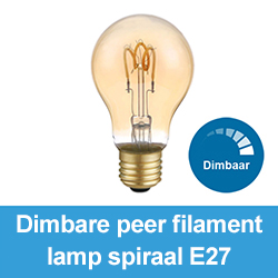 Peer spiraal led-gloeilamp dimbaar