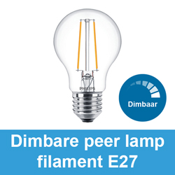 Dimbare peer lamp filament E27