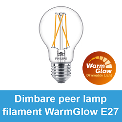 Dimbare peer lamp filament WarmGlow E27