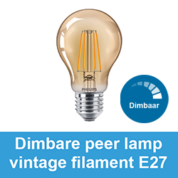 Dimbare peer lamp vintage filament E27