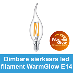 Dimbare sierkaars led filament WarmGlow E14