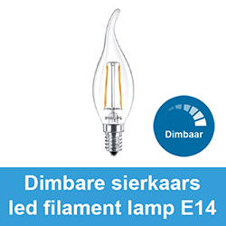 Dimbare sierkaars led filament lamp E14