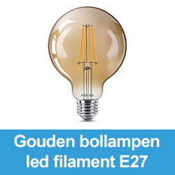 Gouden bollampen led filament E27