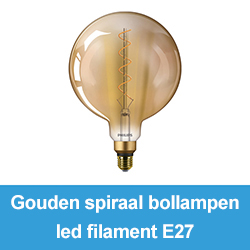 Gouden spiraal bollampen led filament E27
