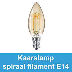 Kaarslamp spiraal filament E14