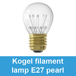 Kogel filament lamp E27 pearl