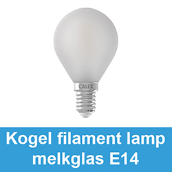 Kogel filament lamp melkglas E14