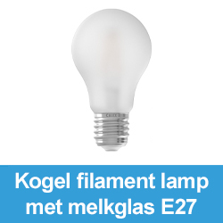 Kogel filament lamp met melkglas E27
