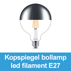 Kopspiegel bollamp led filament E27