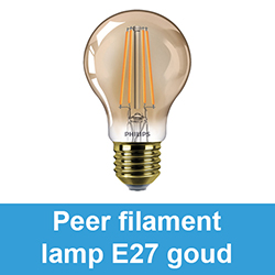 Peer filament lamp E27 goud