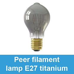 Peer filament lamp E27 titanium