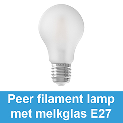 Peer filament lamp met melkglas E27