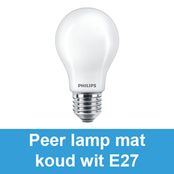 Peer lamp mat koud wit E27