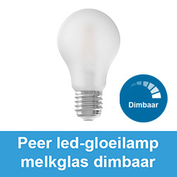 Dimbare peer filament lamp met melkglas E27