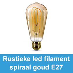 Rustieke led filament spiraal goud E27