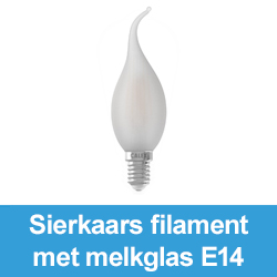 Sierkaars filament met melkglas E14
