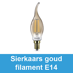 Sierkaars goud filament E14