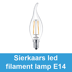 Sierkaars led filament lamp E14