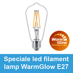 Dimbare led filament lamp rustiek WarmGlow E27